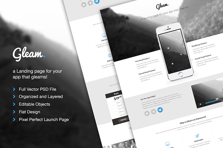 GLEAM PSD THEME